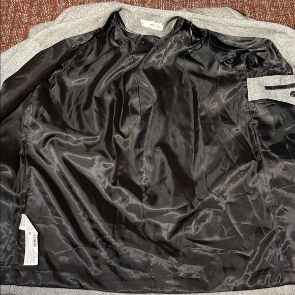 MNG Mango light Gray herringbone blazer oversize open front casual blazer small - Picture 3 of 12